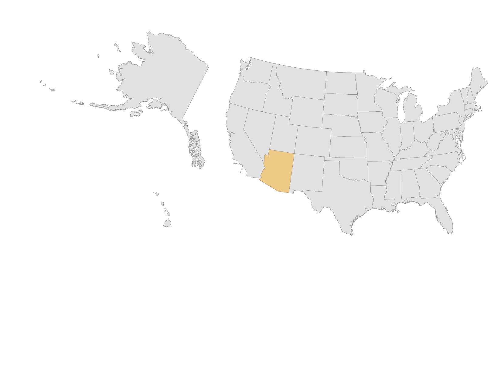 Campaign map for Desert Refuge highlighting the state of Arizona